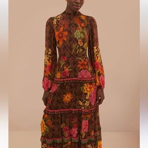 Brown Charming Garden Farm Rio Maxi Dress